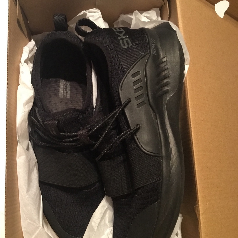 Skechers Men's Black Slip-On Athletic Sneakers